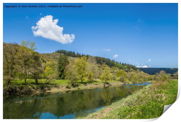 The River Wye from the Gloucestershire Side in May Print by Nick Jenkins