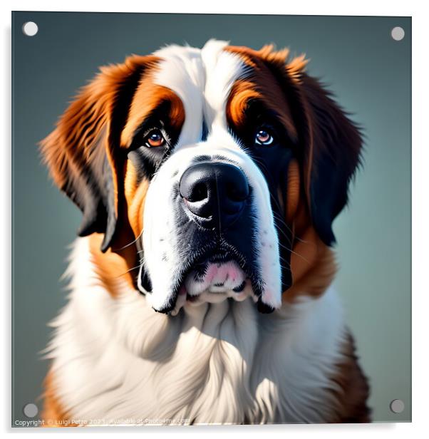 Saint Bernard  dog Acrylic by Luigi Petro