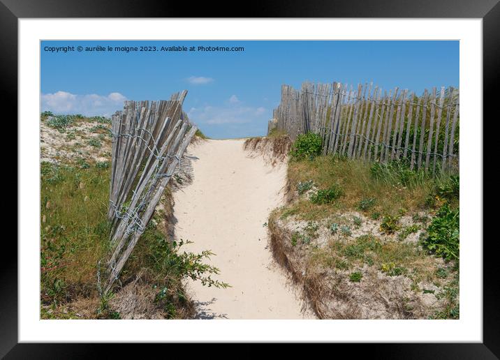 Path between the dunes in Brittany Framed Mounted Print by aurélie le moigne