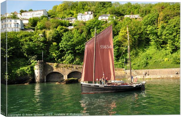Lugger heading out to sea  Canvas Print by Rosie Spooner