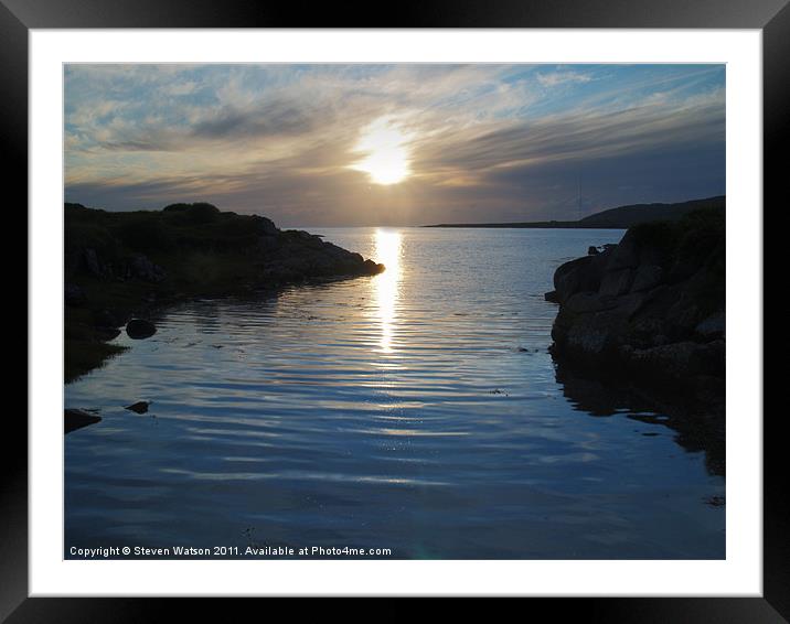 Trawenagh Bay at Sunset Framed Mounted Print by Steven Watson