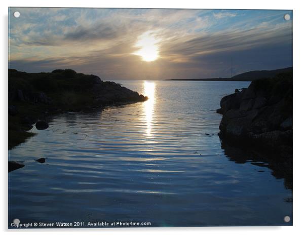 Trawenagh Bay at Sunset Acrylic by Steven Watson