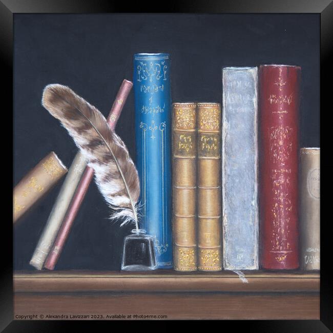 A Bookish Still Life  Framed Print by Alexandra Lavizzari