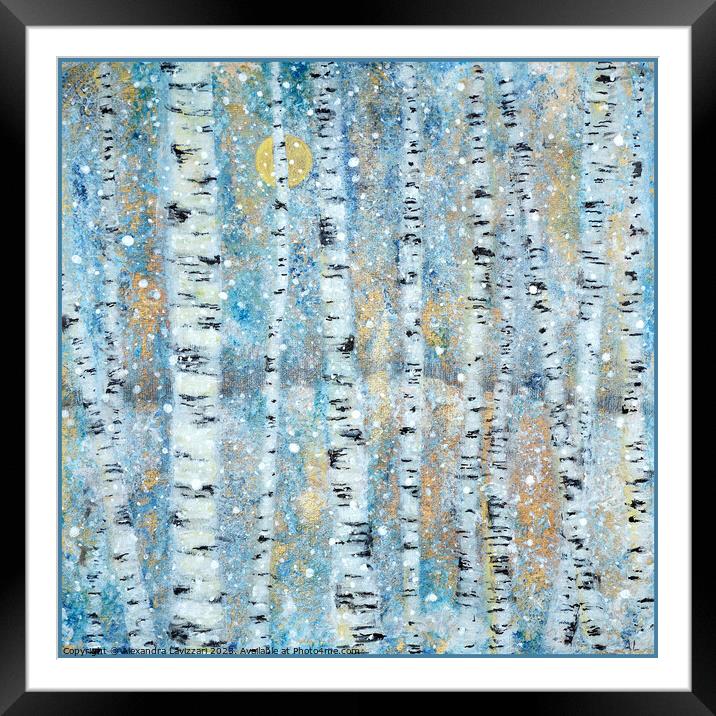 Winter Birches Framed Mounted Print by Alexandra Lavizzari