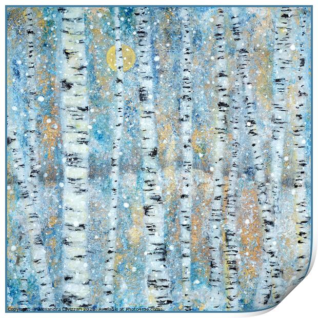 Winter Birches Print by Alexandra Lavizzari