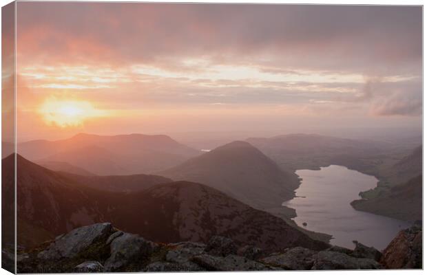 Crummock Water Sunset Canvas Print by Richard North