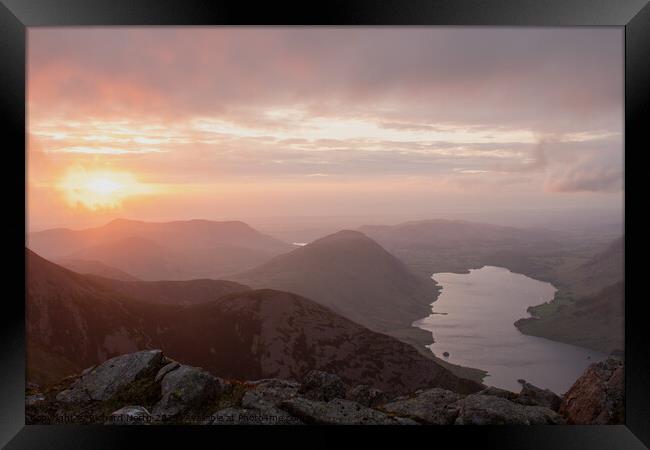 Crummock Water Sunset Framed Print by Richard North