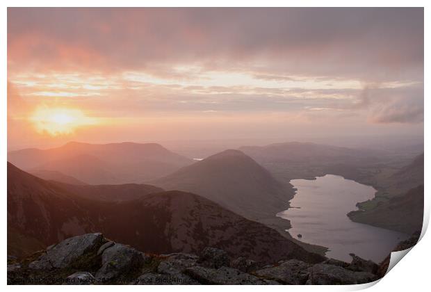 Crummock Water Sunset Print by Richard North