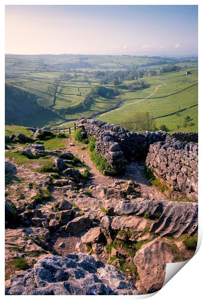 Malham Cove Landscape: Yorkshire Dales Print by Tim Hill