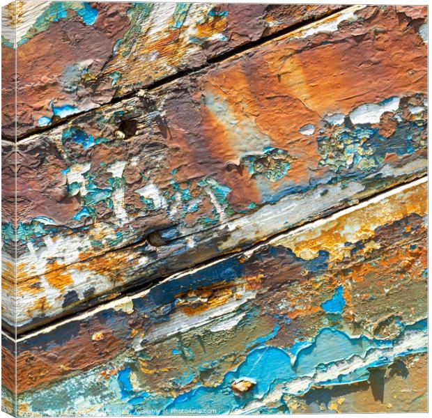 Peeling weathered hull paint  Canvas Print by Laurent Renault