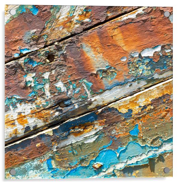 Peeling weathered hull paint  Acrylic by Laurent Renault