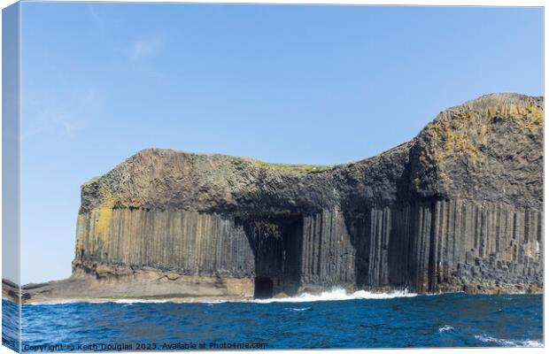 Basalt Columns and Boat Cave, Staffa Canvas Print by Keith Douglas