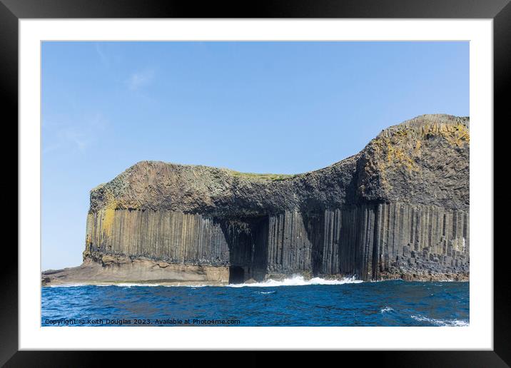 Basalt Columns and Boat Cave, Staffa Framed Mounted Print by Keith Douglas