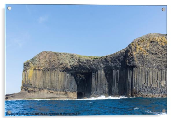 Basalt Columns and Boat Cave, Staffa Acrylic by Keith Douglas
