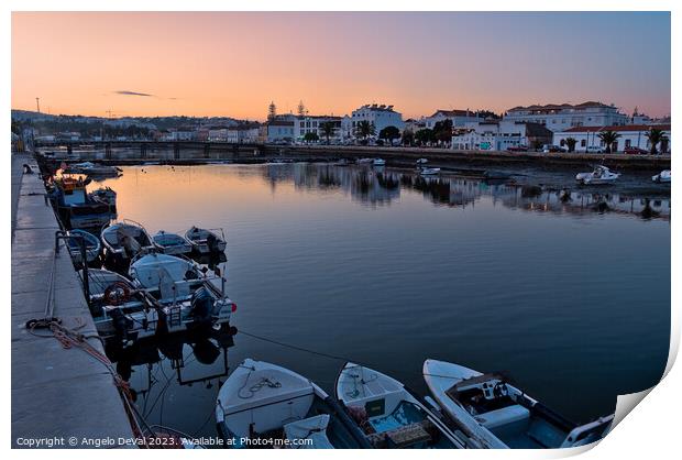 Tranquil Dusk Reflections in Tavira Print by Angelo DeVal