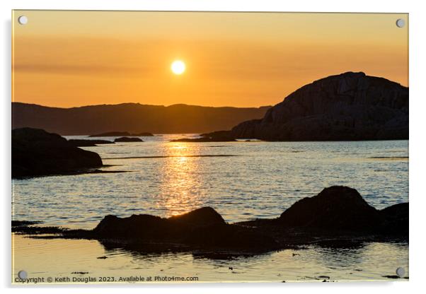 Sunset over Iona Acrylic by Keith Douglas