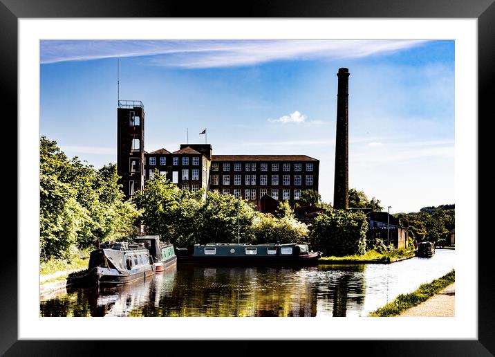 Slaithwaite Canal Basin Looking East Framed Mounted Print by Glen Allen