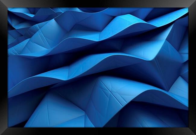 Abstract background of blue tones, modern gradient designs. Ai g Framed Print by Joaquin Corbalan