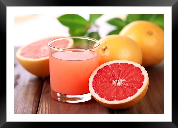 Nutritious and healthy grapefruit juice, hydration for the summe Framed Mounted Print by Joaquin Corbalan