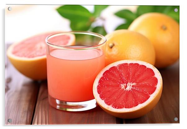 Nutritious and healthy grapefruit juice, hydration for the summe Acrylic by Joaquin Corbalan