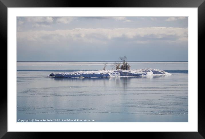 Serenity at Frozen Lake Framed Mounted Print by Irene Penhale