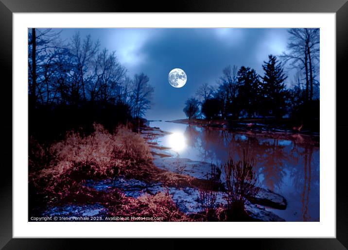 Enchanted  Moonlit River Framed Mounted Print by Irene Penhale