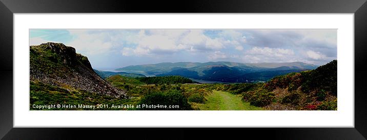 Pretty View on descent of Cader Idris Framed Mounted Print by Helen Massey