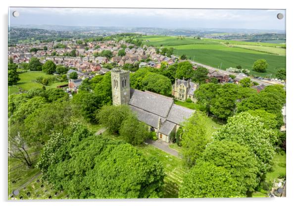 The Parish Church of St John Lepton Acrylic by Apollo Aerial Photography
