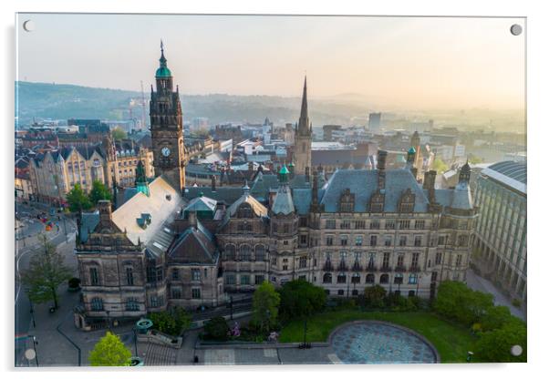 Sheffield Town Hall Acrylic by Apollo Aerial Photography