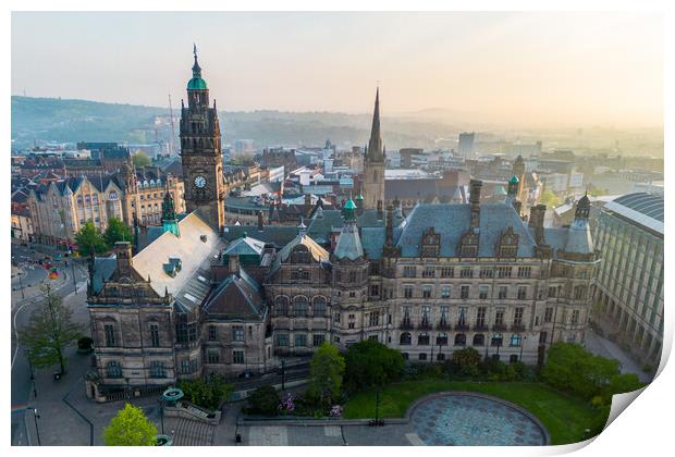 Sheffield Town Hall Print by Apollo Aerial Photography