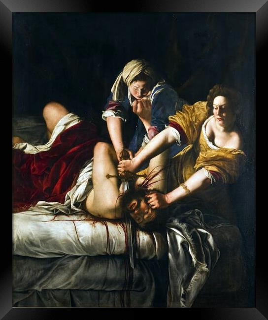 Judith Beheading Holofernes. By Artemisia Gentiles Framed Print by Luigi Petro
