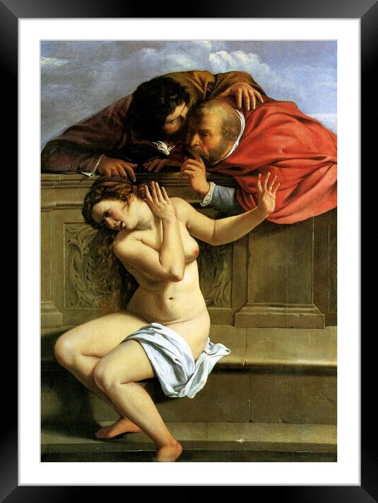 Susanna and the Elders, by Artemisia Gentileschi Framed Mounted Print by Luigi Petro