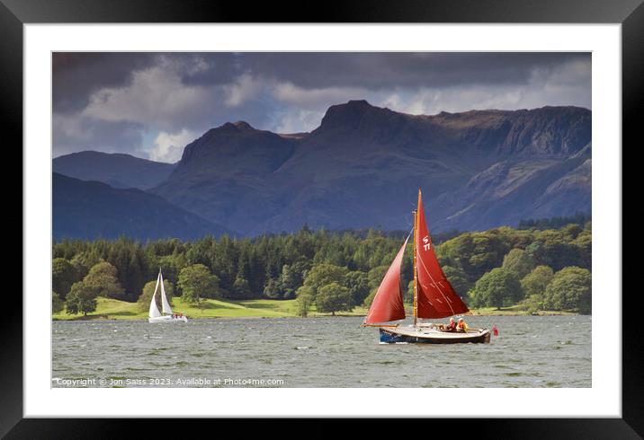boats on Windermere Framed Mounted Print by Jon Saiss
