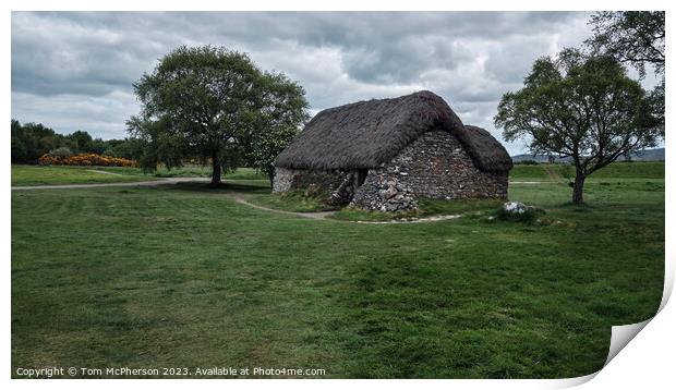 Leanach Cottage Culloden moor Print by Tom McPherson
