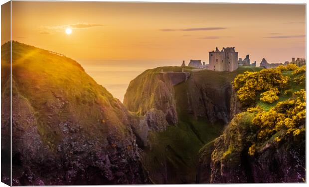 Dramatic Dunnottar Castle Sunrise at Stonehaven Canvas Print by DAVID FRANCIS