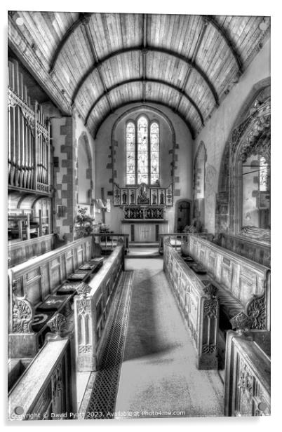 Church of St Dubricius Porlock Somerset Acrylic by David Pyatt