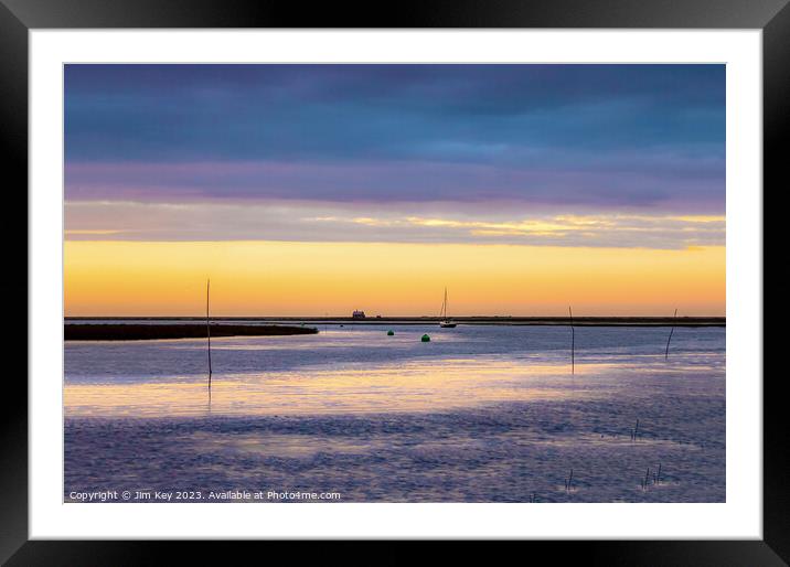 Blakeney Point Norfolk Still Quiet Sunset   Framed Mounted Print by Jim Key