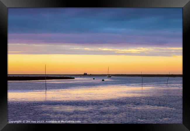 Blakeney Point Norfolk Still Quiet Sunset   Framed Print by Jim Key
