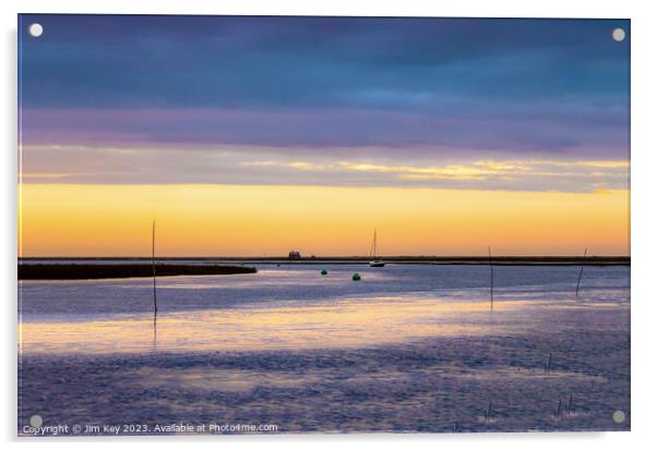 Blakeney Point Norfolk Still Quiet Sunset   Acrylic by Jim Key