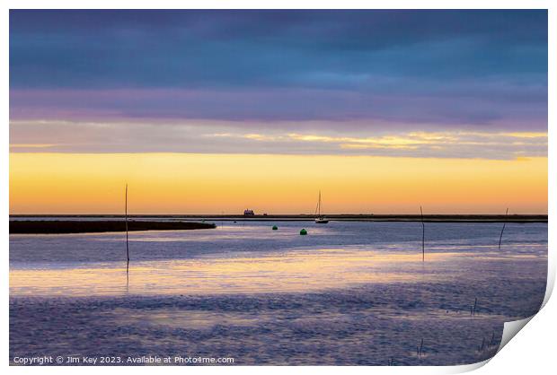 Blakeney Point Norfolk Still Quiet Sunset   Print by Jim Key