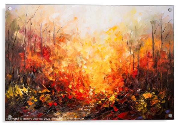 forest on fire Acrylic by Robert Deering