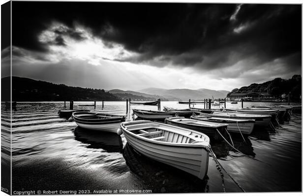 Lake District Boats Canvas Print by Robert Deering