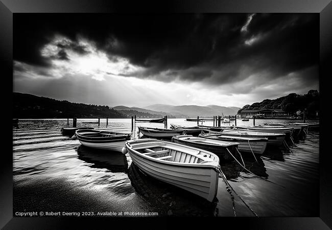 Lake District Boats Framed Print by Robert Deering
