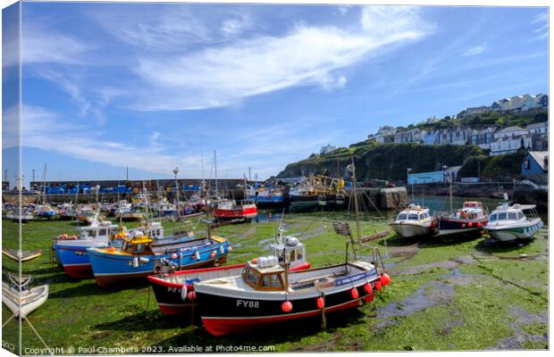 Sunshine over  Mevagissey Harbour Canvas Print by Paul Chambers