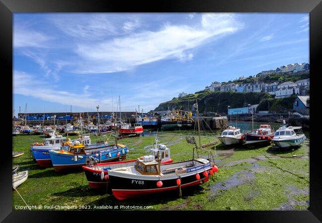 Sunshine over  Mevagissey Harbour Framed Print by Paul Chambers