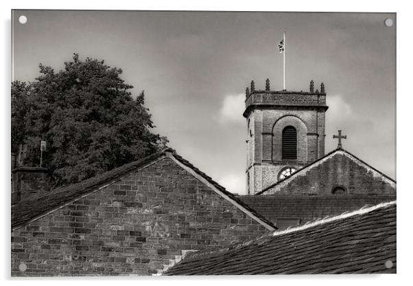 St James Church Dramatic Sepia Acrylic by Glen Allen
