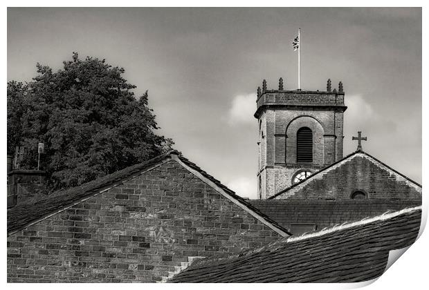 St James Church Dramatic Sepia Print by Glen Allen