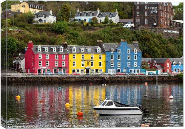 Vibrant Tobermory Harbour Canvas Print by Hazel Wright