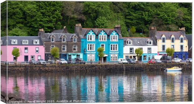 Vibrant Tobermory Harbour Canvas Print by Hazel Wright