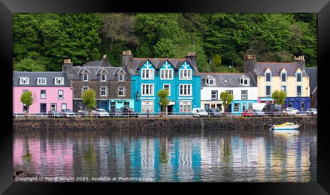 Vibrant Tobermory Harbour Framed Print by Hazel Wright